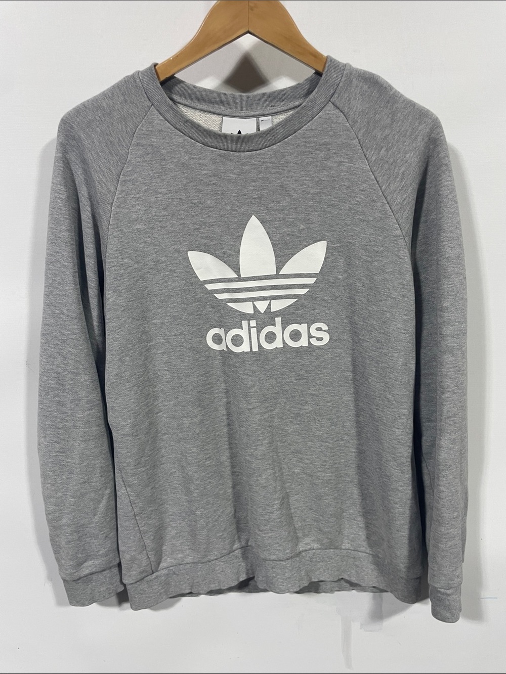 adidas Gray Sweatshirt with White Trefoil
